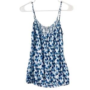OLD NAVY Blue White Confetti Sleeveless Scoop Neck Blouse Size XS